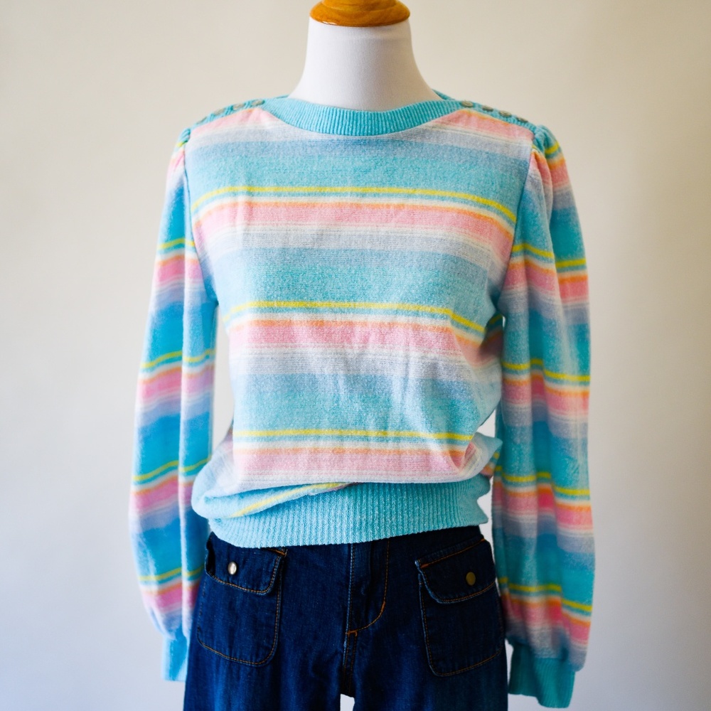 Vintage Pastel Stripe Sweater